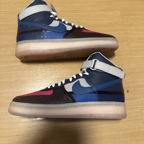 NIKE AIR FORCE 1 HIGH ‘07 SNEAKERS “THUNDER BLUE PINK PRIME” SIZE 12.5 brand new - Picture 2 of 3
